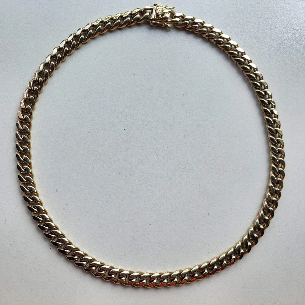 14K Gold Plated Stainless Steel Cuban Link Necklace 10mm Gold Chain